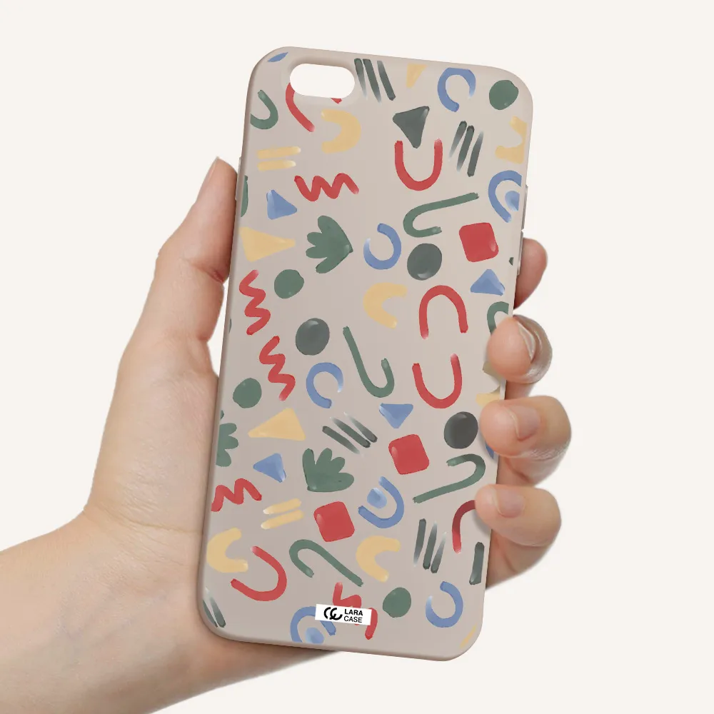 a pattern of colorful shapes Apple iPhone 6 s plus Silicone Stone Case