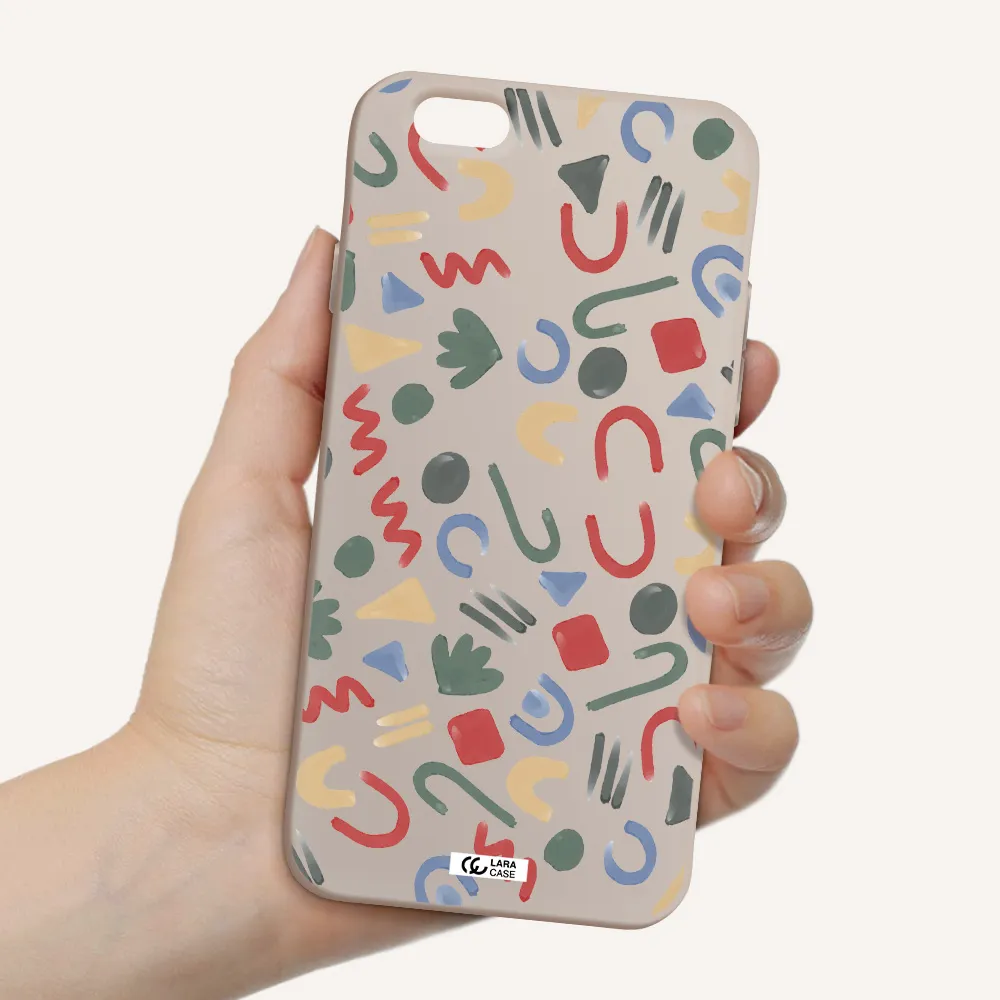 a pattern of colorful shapes Apple iPhone 6 Silicone Stone Case