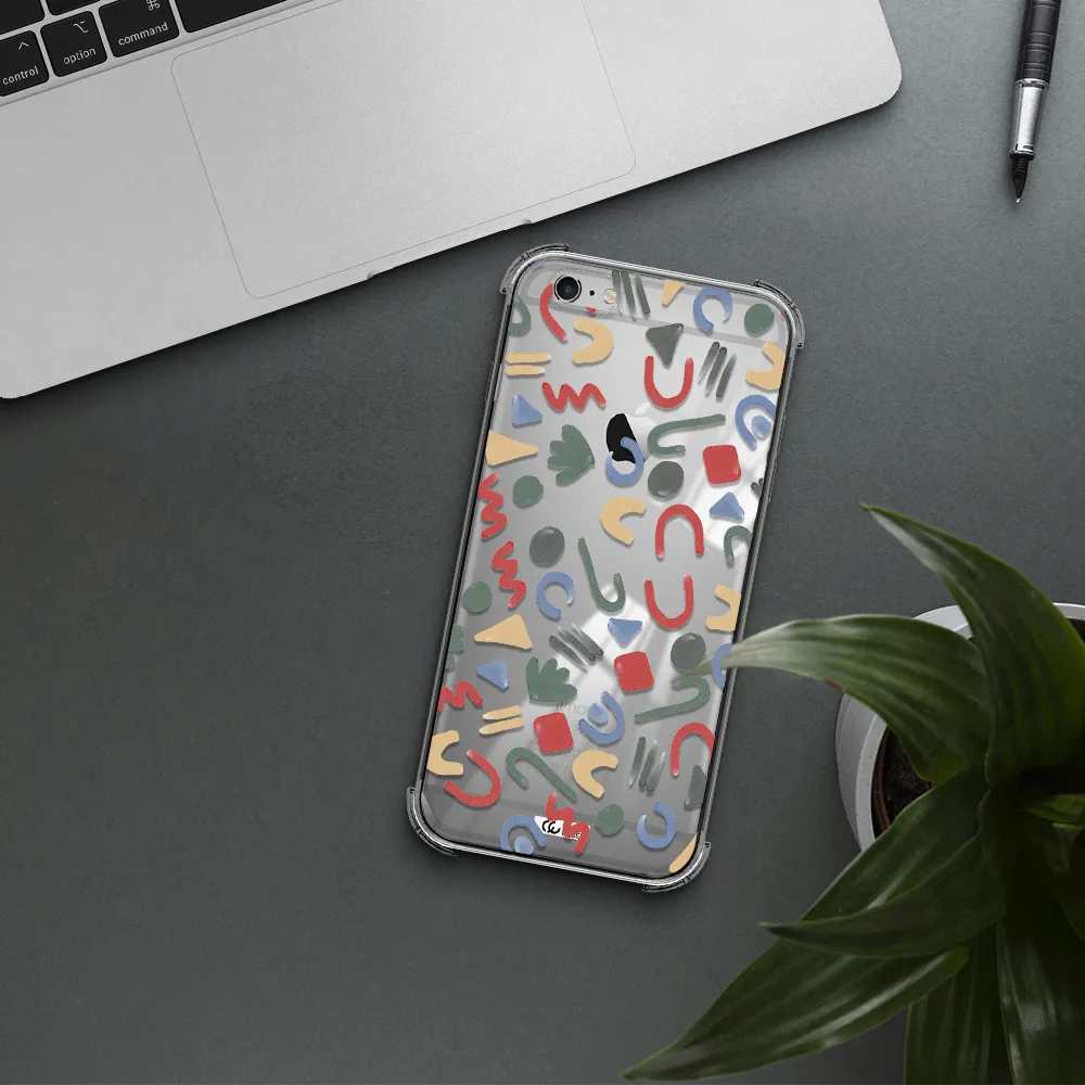 a pattern of colorful shapes Apple iPhone 6S Clear PC Case