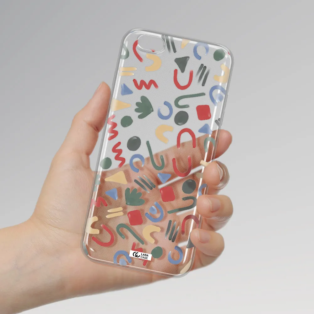 a pattern of colorful shapes Apple iPhone 6S Clear TPU Case