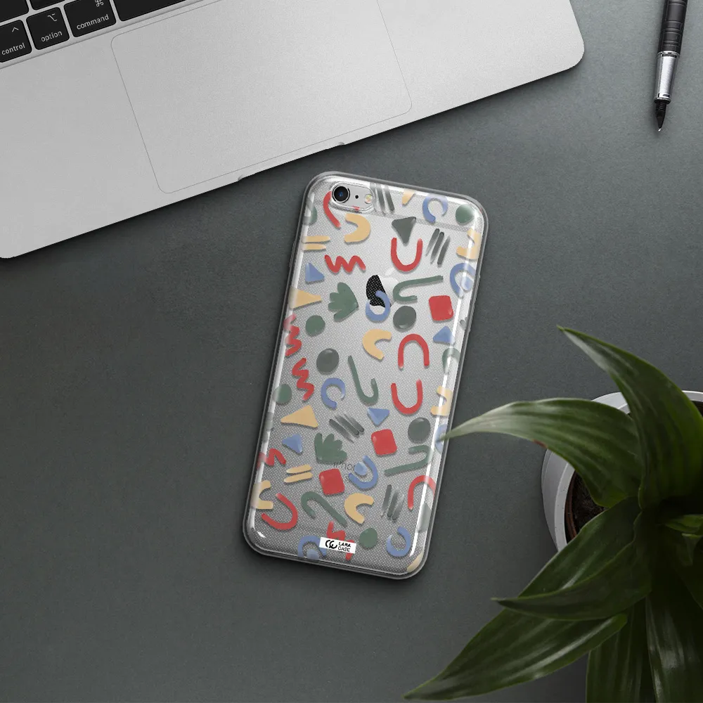 a pattern of colorful shapes Apple iPhone 6S Clear TPU Case