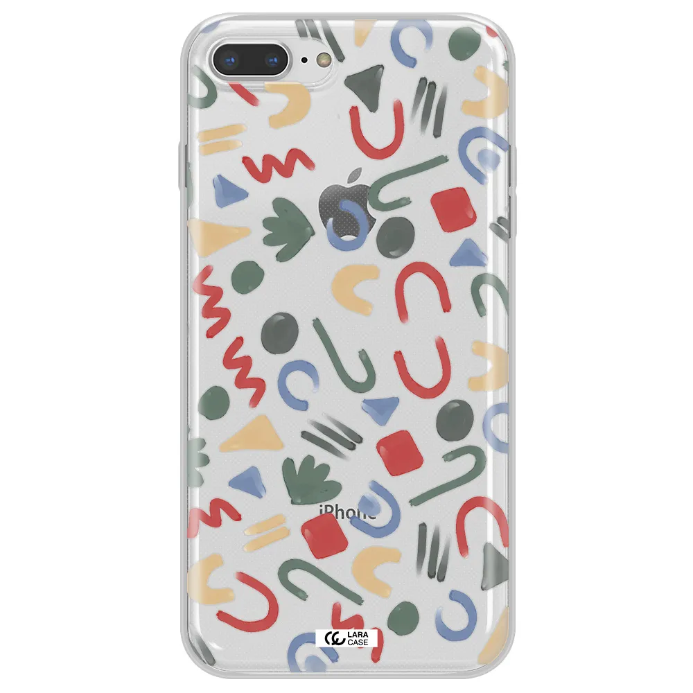 a pattern of colorful shapes Apple iPhone 7 plus Clear TPU Case