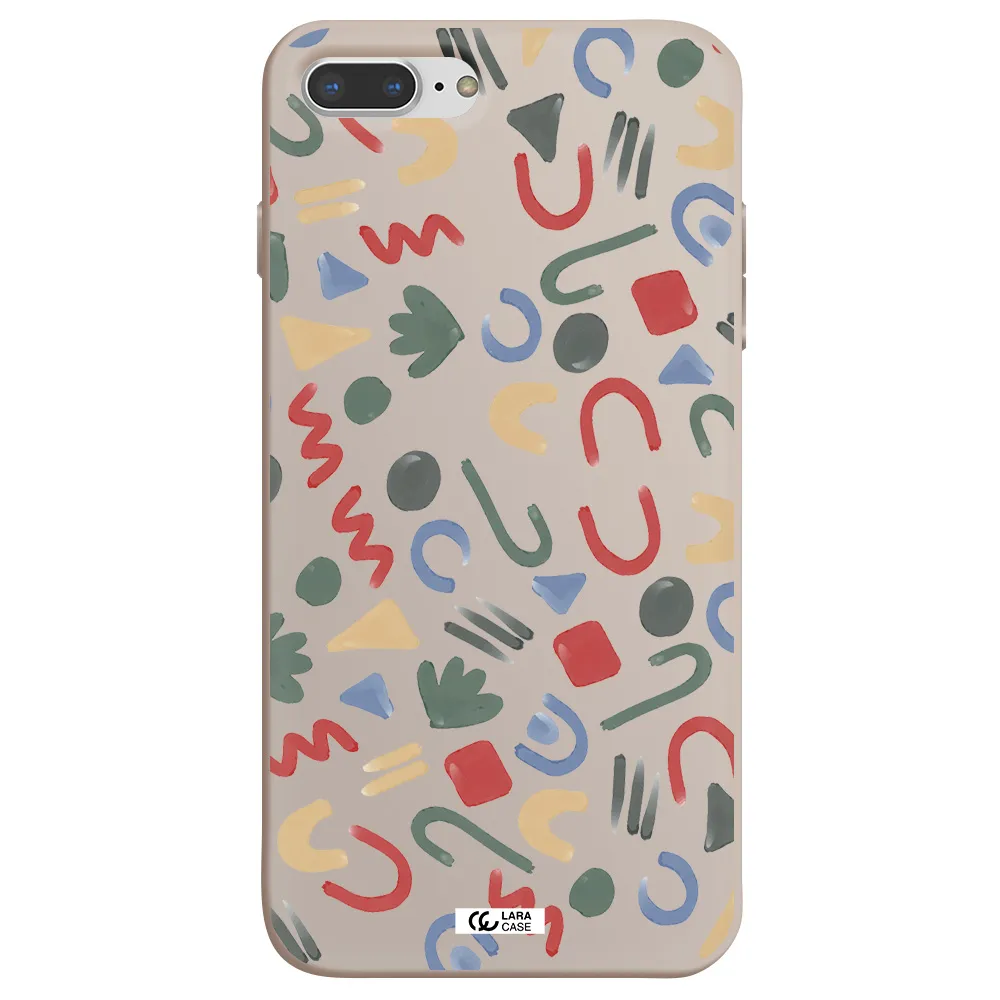 a pattern of colorful shapes Apple iPhone 7 plus Silicone Stone Case