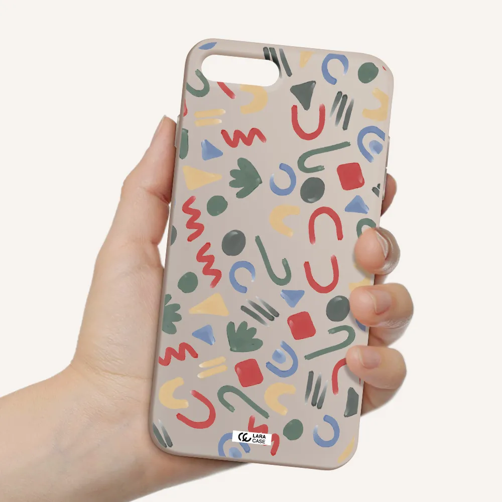 a pattern of colorful shapes Apple iPhone 7 plus Silicone Stone Case
