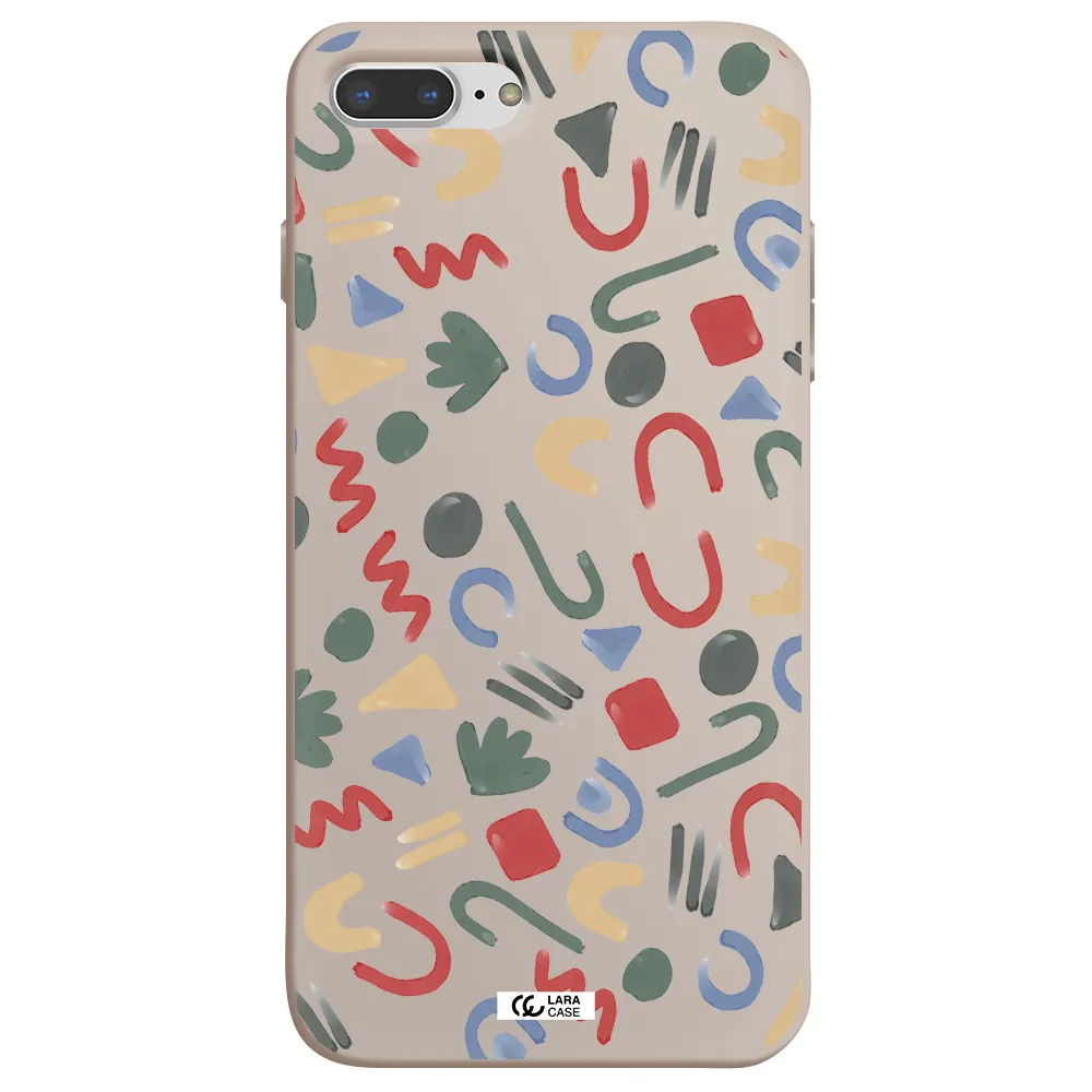a pattern of colorful shapes Apple iPhone 8 plus Silicone Stone Case