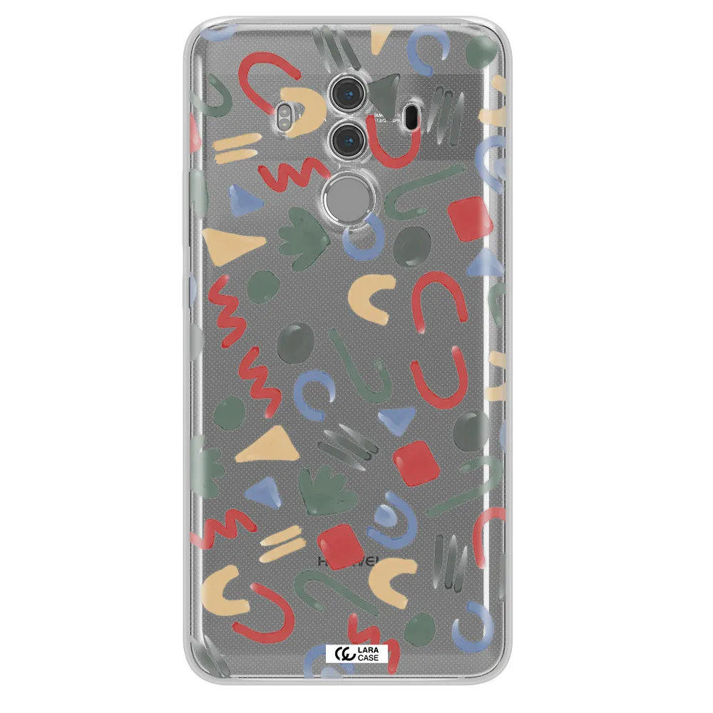 a pattern of colorful shapes Huawei Mate 10 Pro Clear TPU Case