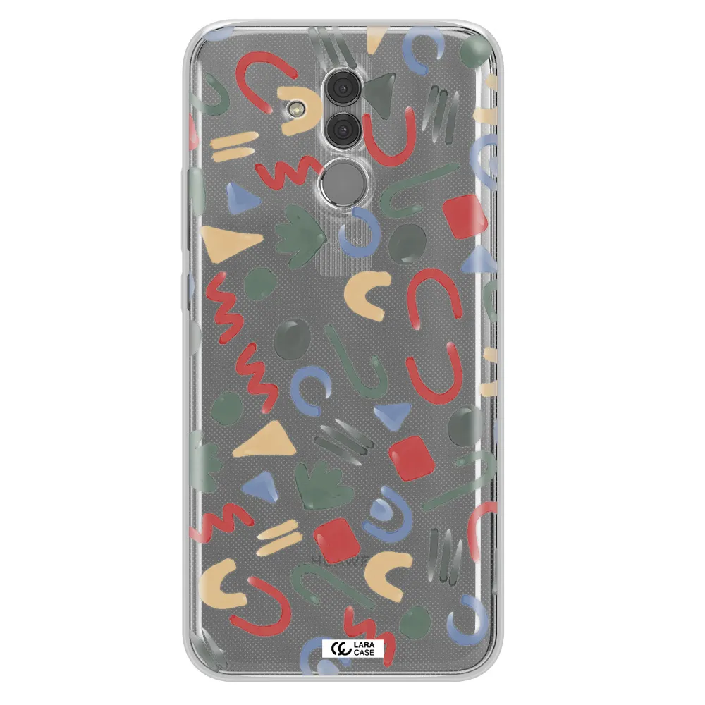 a pattern of colorful shapes Huawei Mate 20 Lite Clear TPU Case