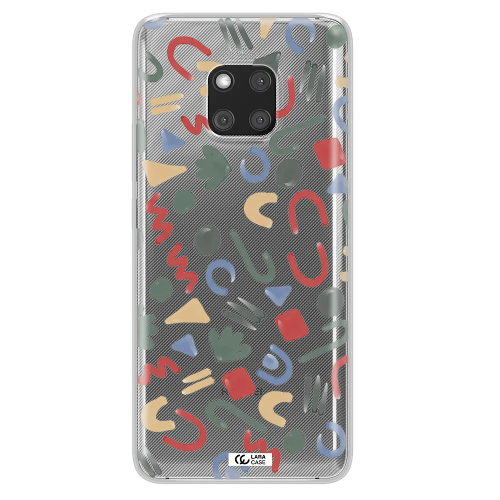 a pattern of colorful shapes Huawei Mate 20 Pro Clear TPU Case