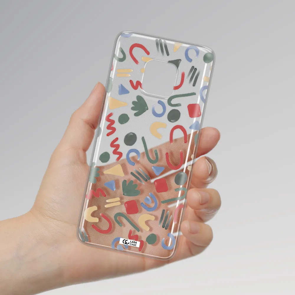 a pattern of colorful shapes Huawei Mate 20 Pro Clear TPU Case