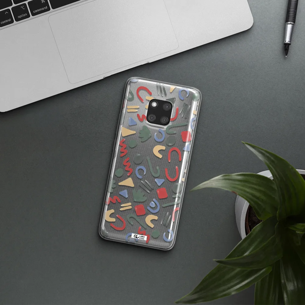a pattern of colorful shapes Huawei Mate 20 Pro Clear TPU Case