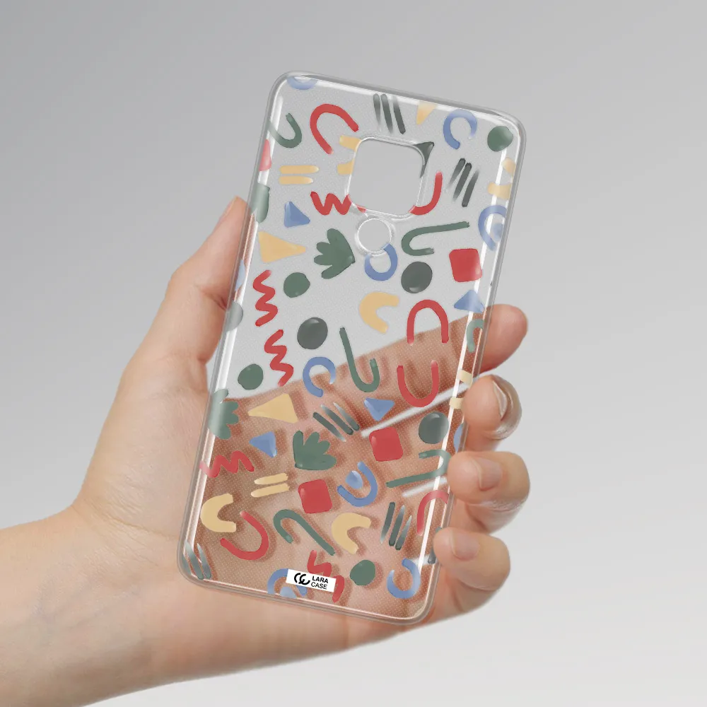 a pattern of colorful shapes Huawei Mate 20X Clear TPU Case