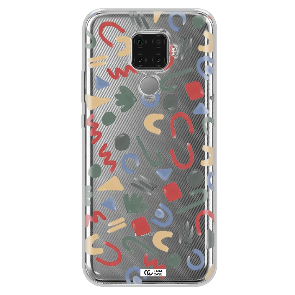 a pattern of colorful shapes Huawei Mate 30 Lite Clear TPU Case