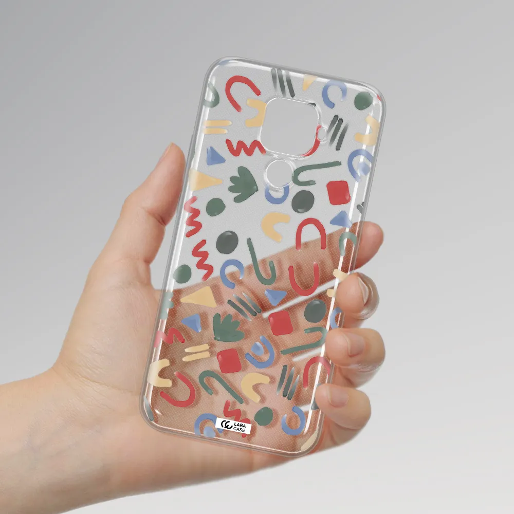 a pattern of colorful shapes Huawei Mate 30 Lite Clear TPU Case