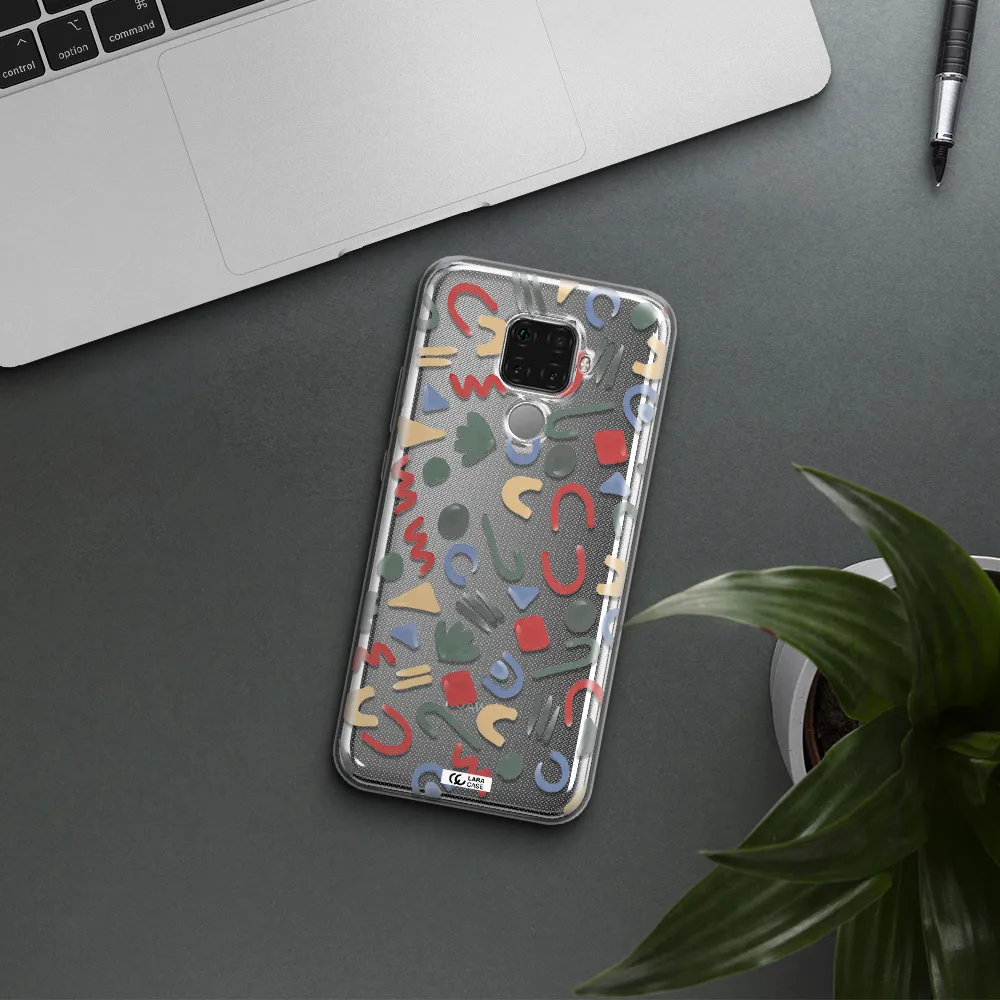 a pattern of colorful shapes Huawei Mate 30 Lite Clear TPU Case