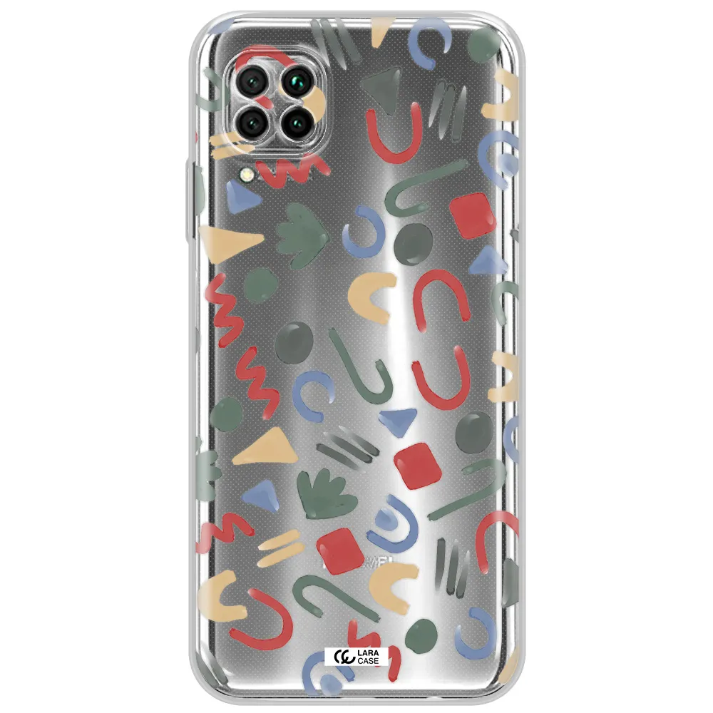 A Pattern Of Colorful Shapes Huawei Nova 7I Clear Tpu Case