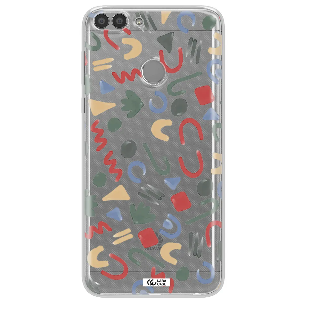 a pattern of colorful shapes Huawei P Smart 2017 Clear TPU Case