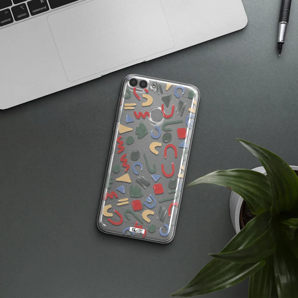 a pattern of colorful shapes Huawei P Smart 2017 Clear TPU Case