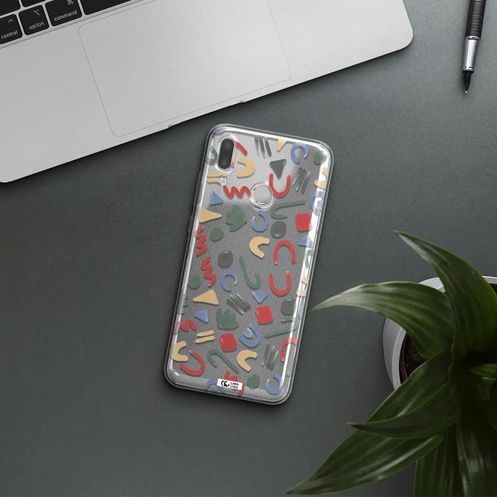 a pattern of colorful shapes Huawei P Smart 2019 Clear TPU Case