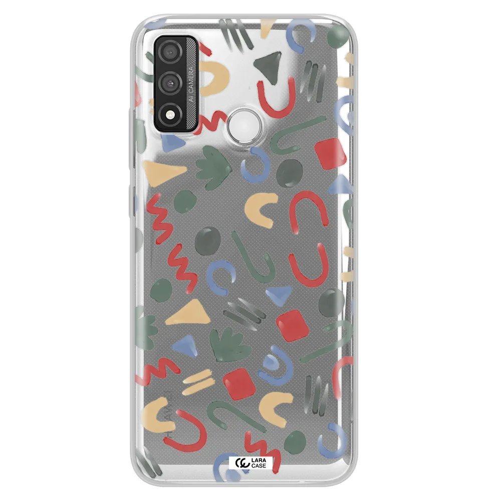 a pattern of colorful shapes Huawei P Smart 2020 Clear TPU Case