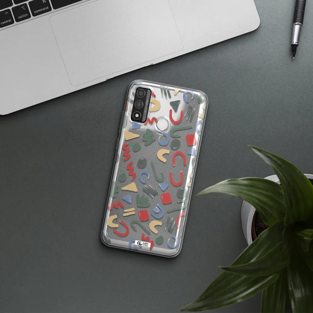 a pattern of colorful shapes Huawei P Smart 2020 Clear TPU Case