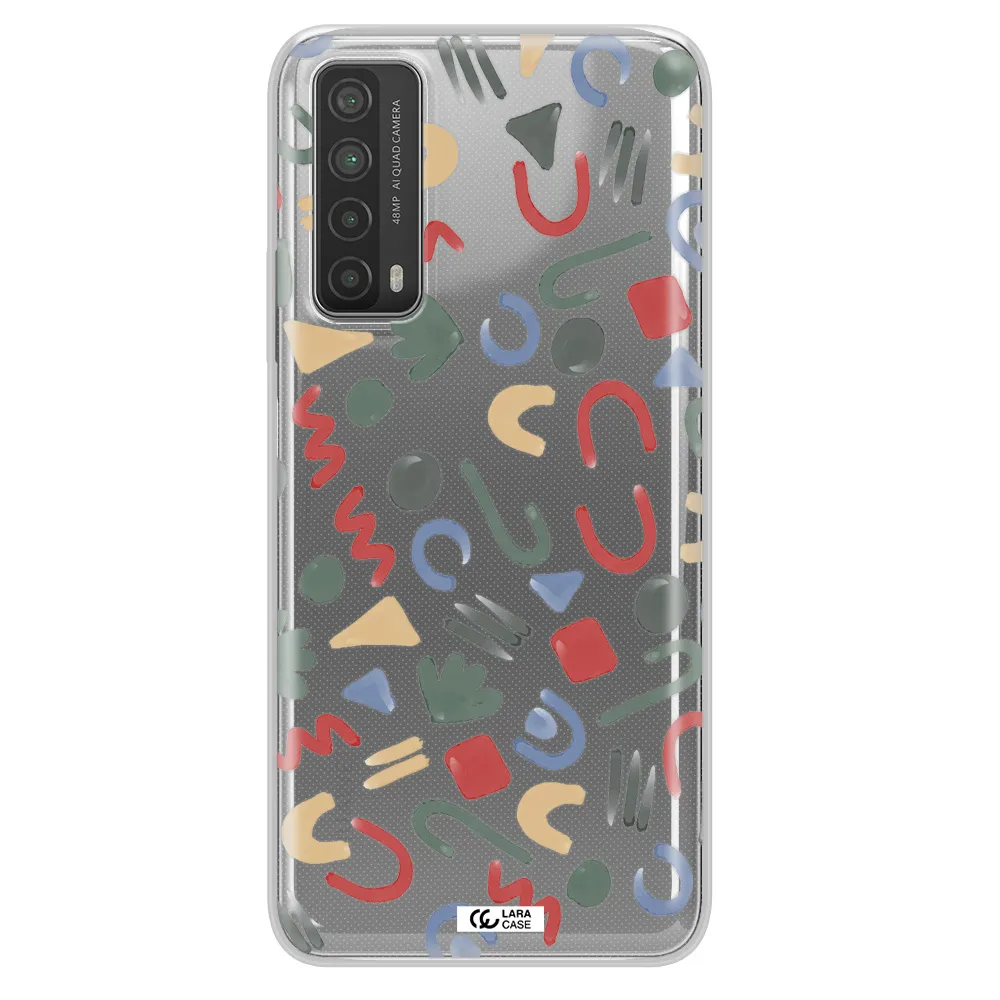 a pattern of colorful shapes Huawei P Smart 2021 Clear TPU Case