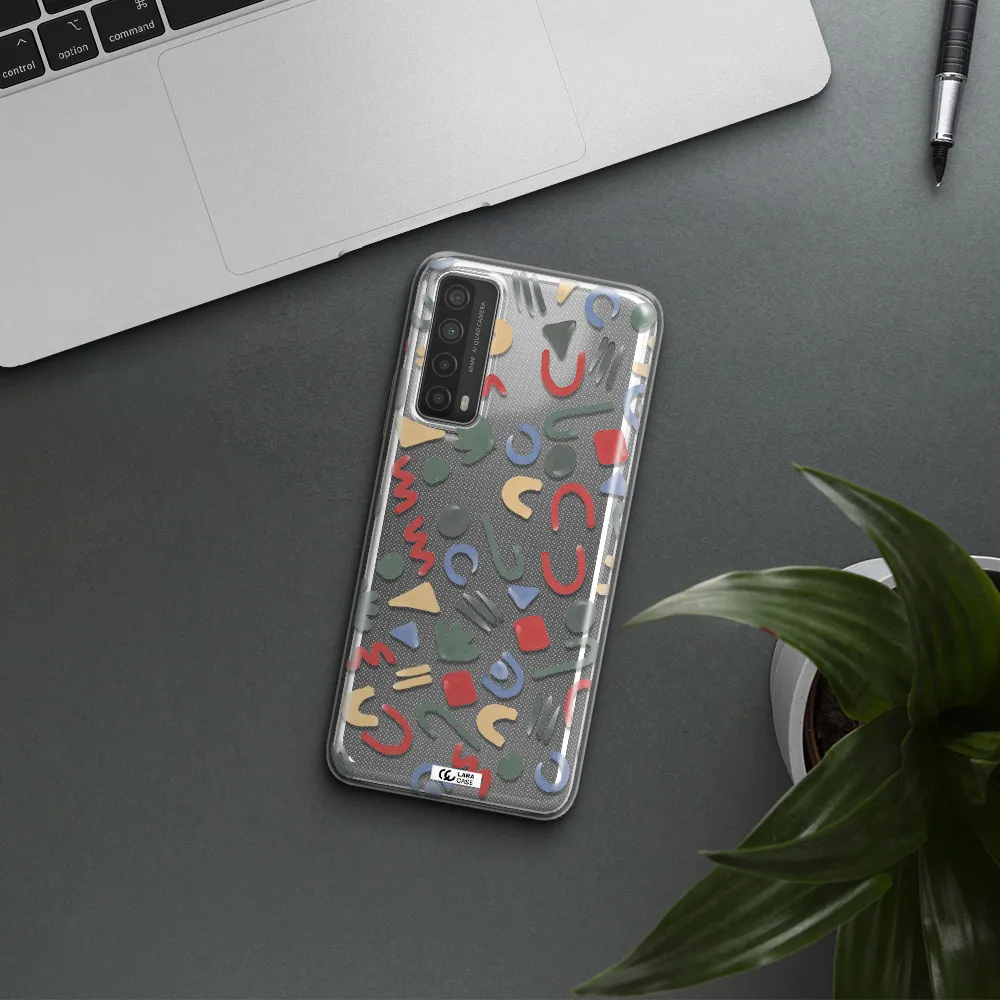 a pattern of colorful shapes Huawei P Smart 2021 Clear TPU Case