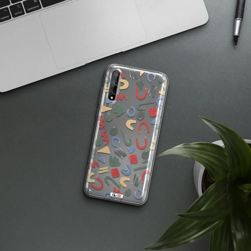 a pattern of colorful shapes Huawei P Smart S Clear TPU Case