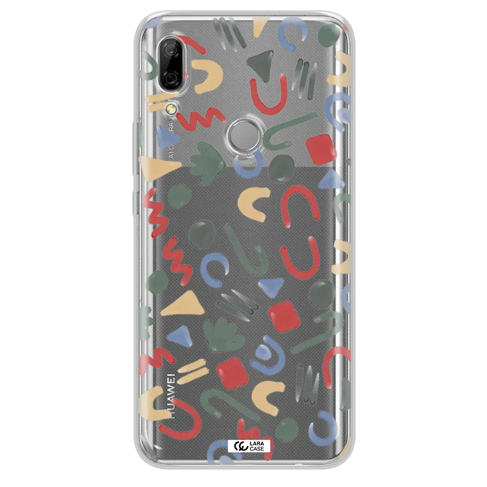 a pattern of colorful shapes Huawei P Smart Z Clear TPU Case