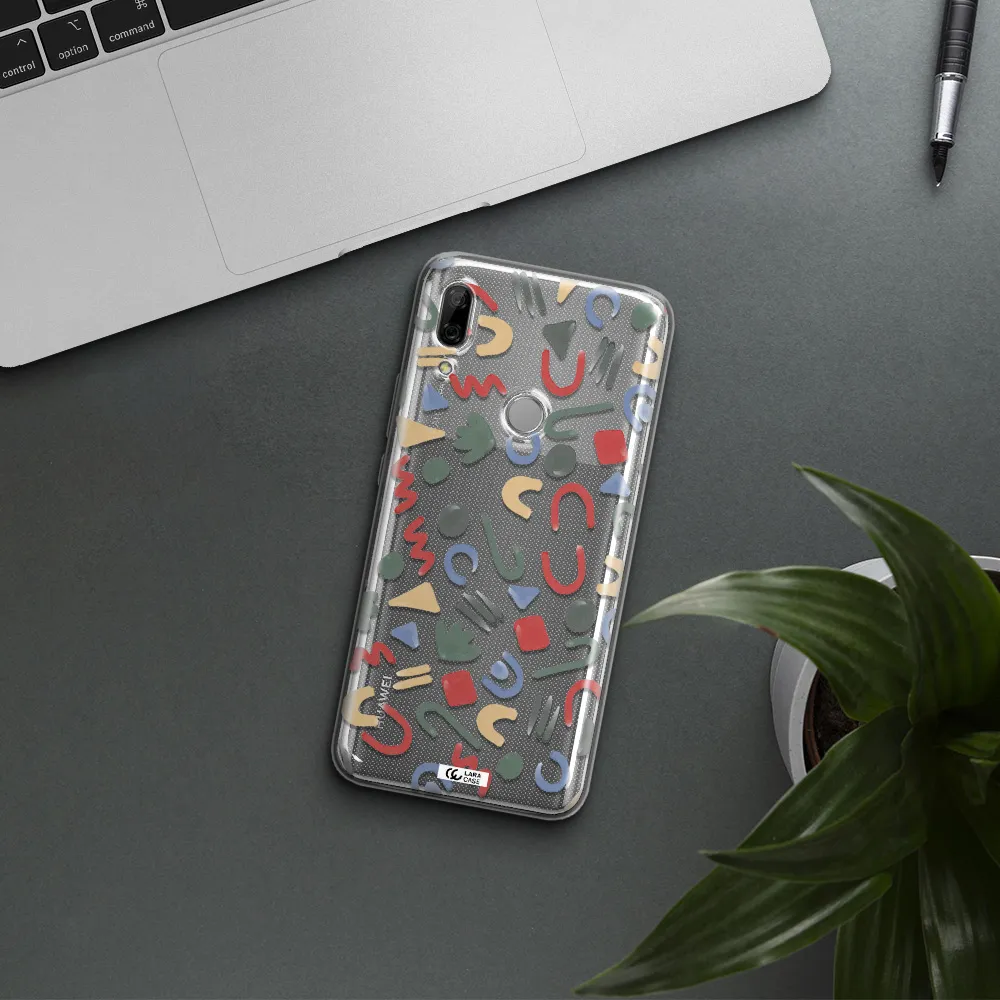 a pattern of colorful shapes Huawei P Smart Z Clear TPU Case