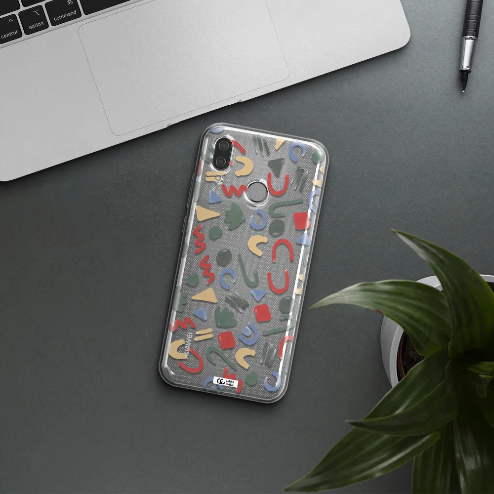 a pattern of colorful shapes Huawei P20 Lite Clear TPU Case