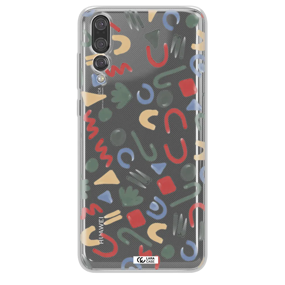 a pattern of colorful shapes Huawei P20 Pro Clear TPU Case