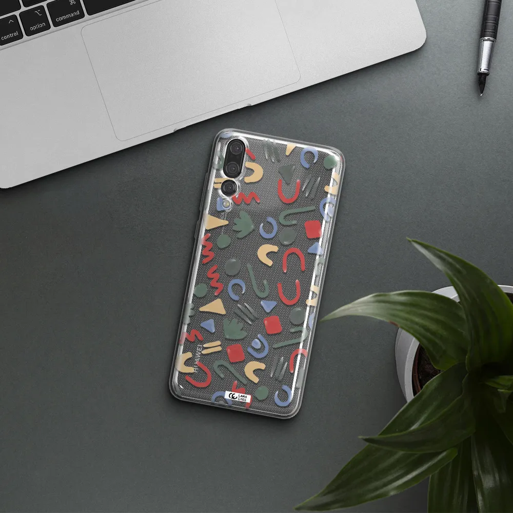 a pattern of colorful shapes Huawei P20 Pro Clear TPU Case