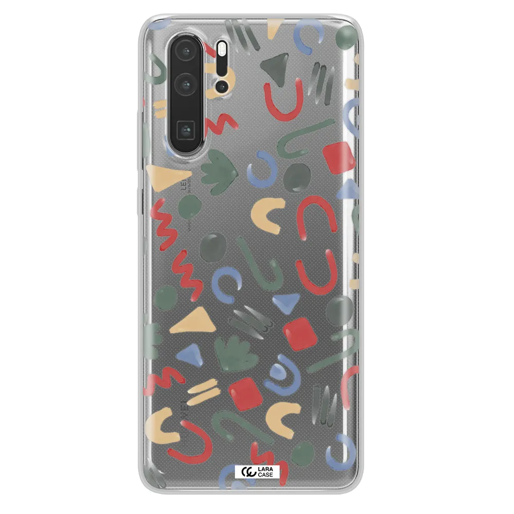 a pattern of colorful shapes Huawei P30 Pro Clear TPU Case