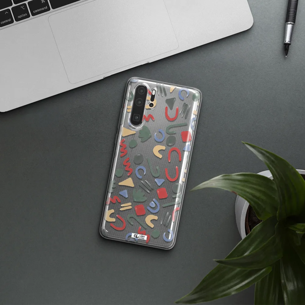 a pattern of colorful shapes Huawei P30 Pro Clear TPU Case