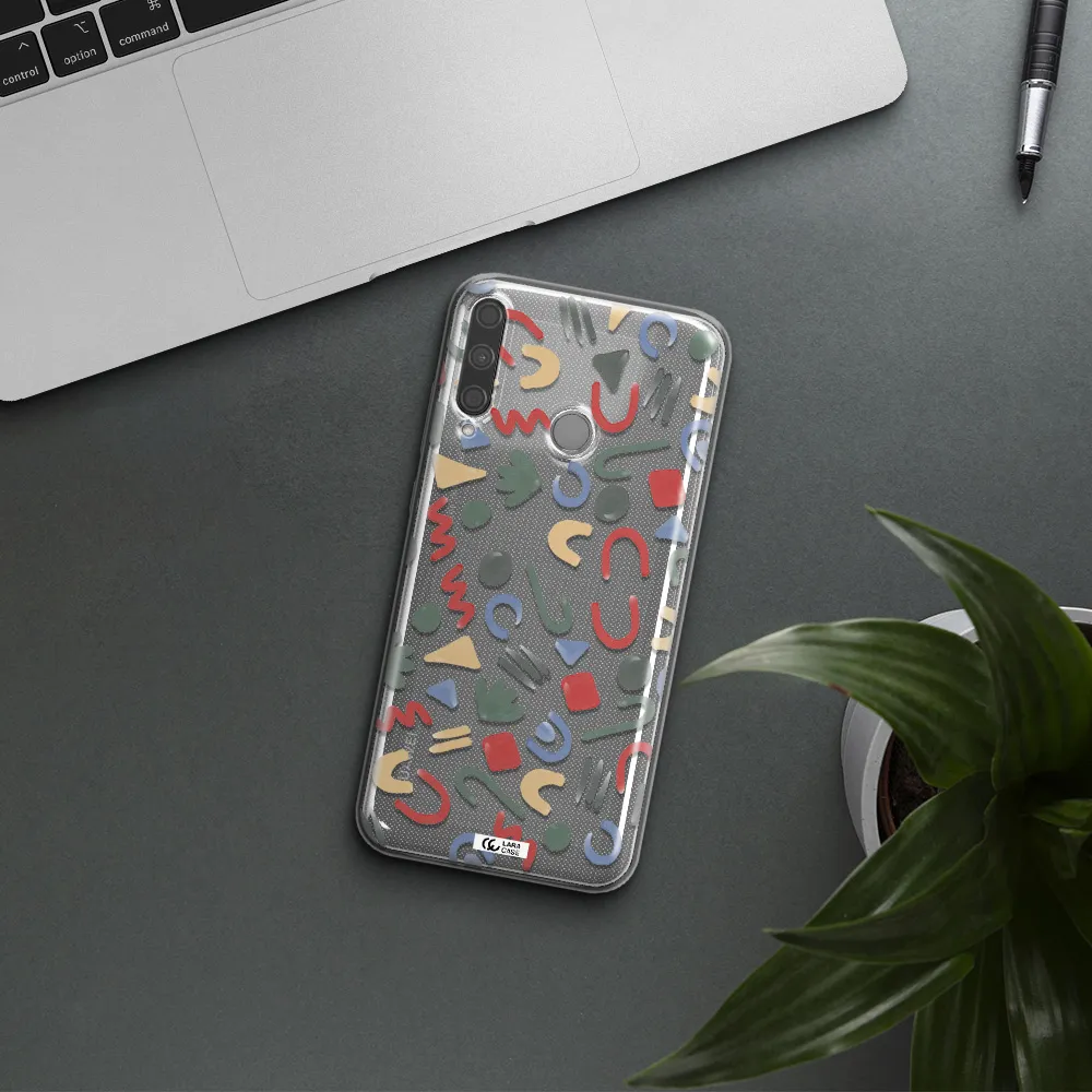 a pattern of colorful shapes Huawei P40 Lite E Clear TPU Case