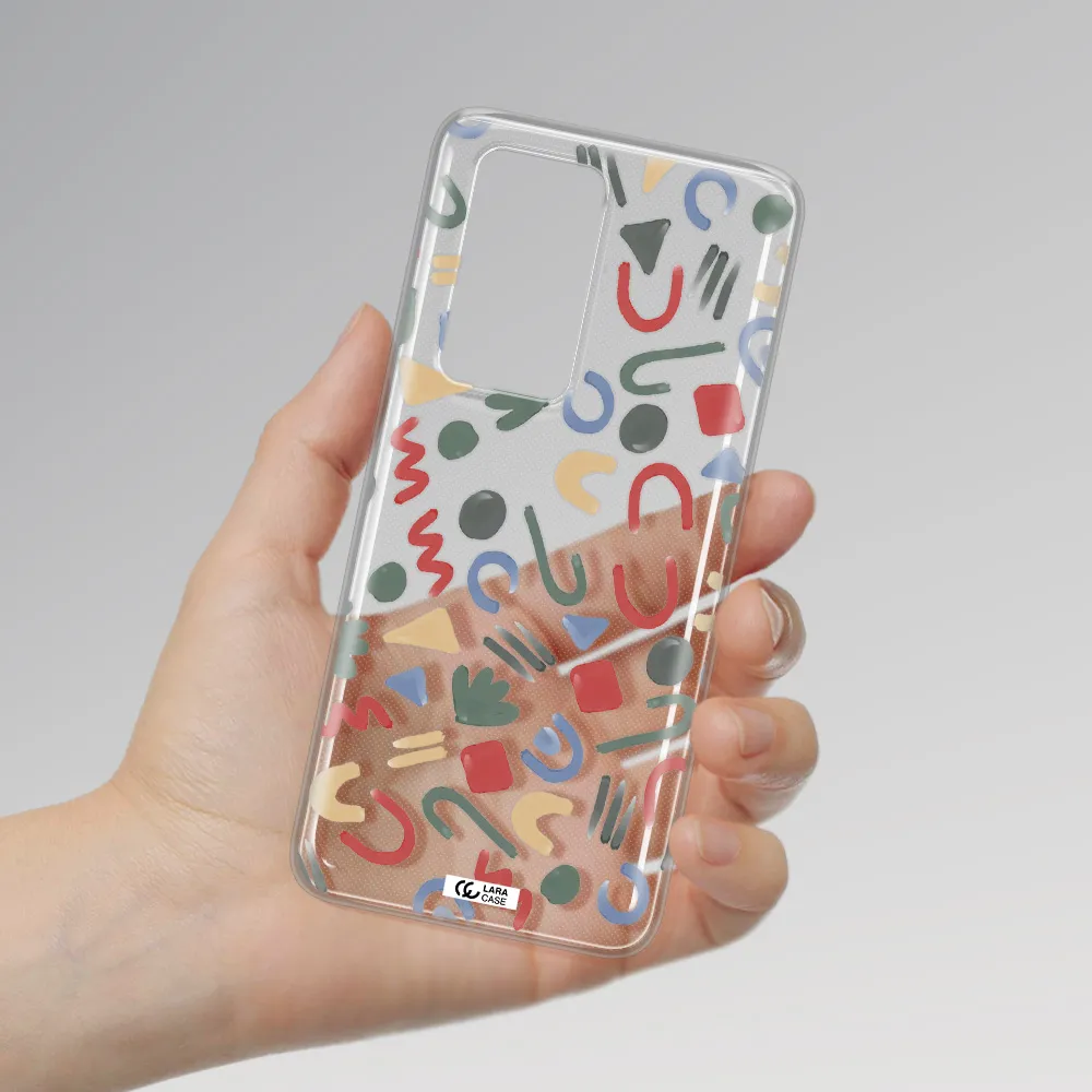a pattern of colorful shapes Huawei P40 Pro Clear TPU Case