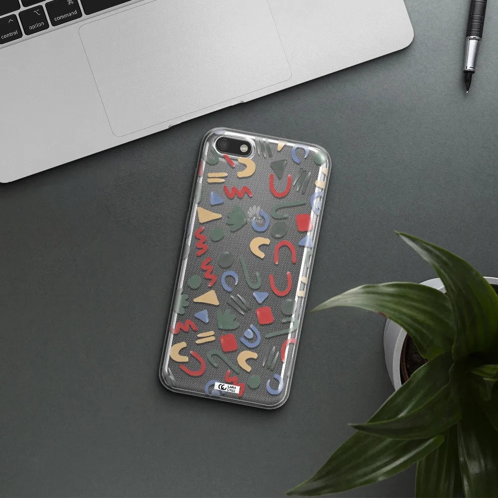 a pattern of colorful shapes Huawei Y5 2018 Clear TPU Case