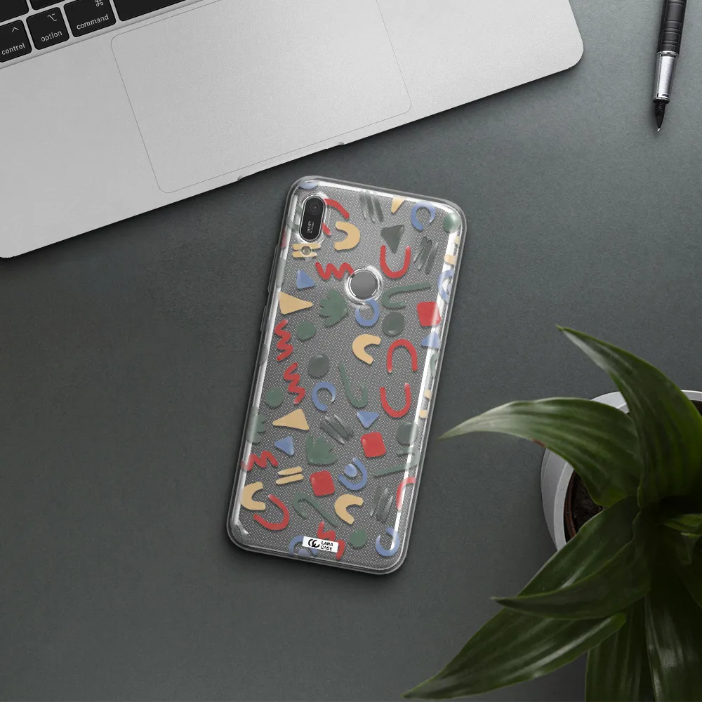 a pattern of colorful shapes Huawei Y6 2019 Clear TPU Case