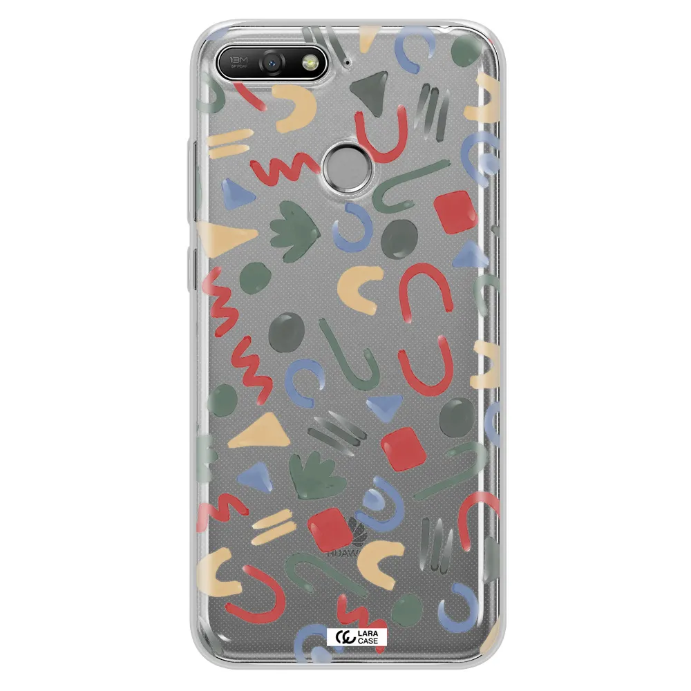 a pattern of colorful shapes Huawei Y6 Prime 2018 Clear TPU Case