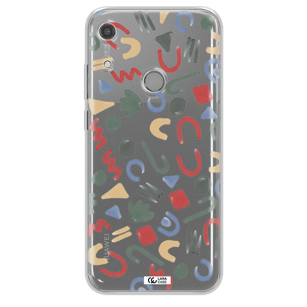 a pattern of colorful shapes Huawei Y6S Clear TPU Case