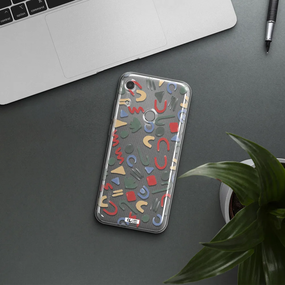 a pattern of colorful shapes Huawei Y6S Clear TPU Case