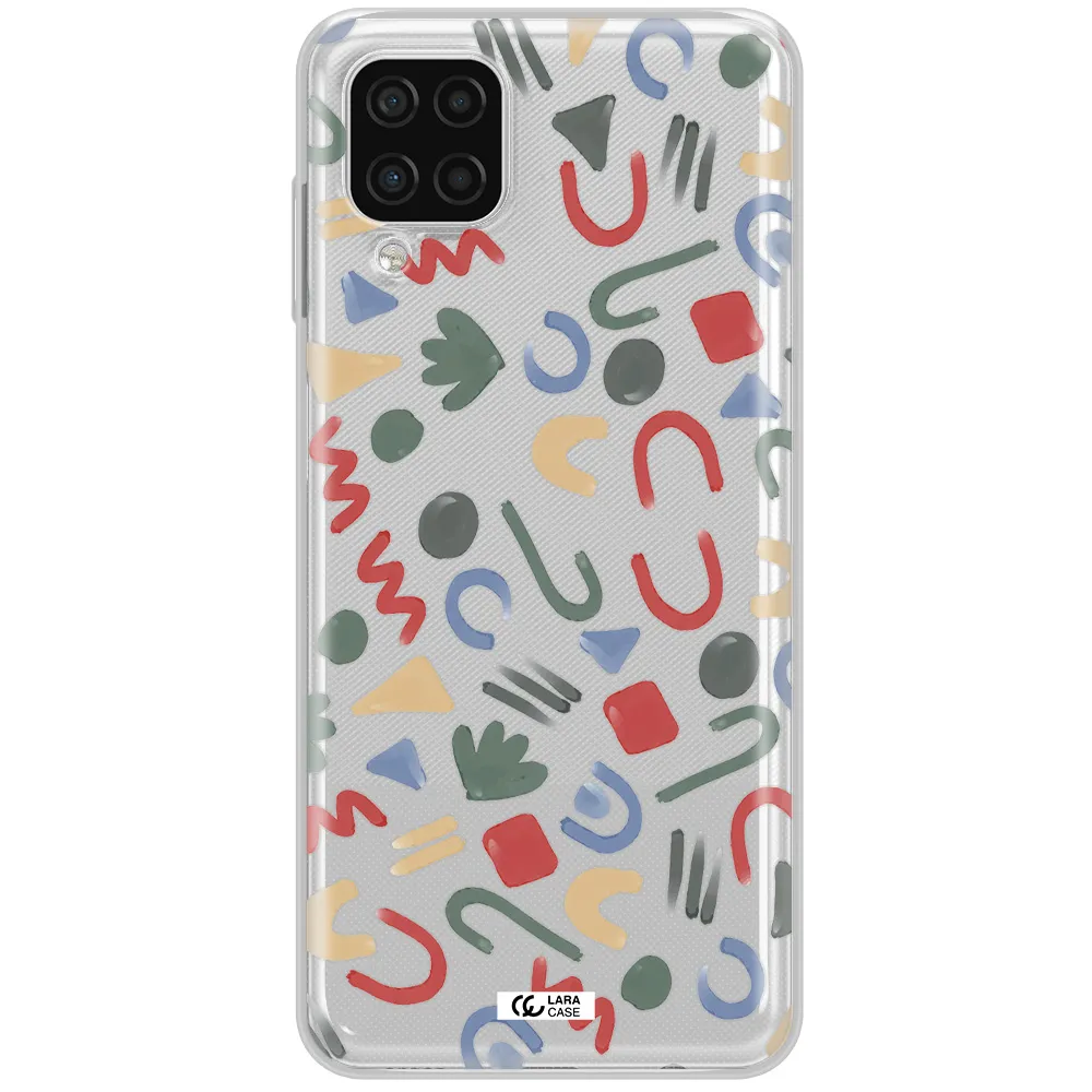 a pattern of colorful shapes Samsung A12 4g Clear TPU Case