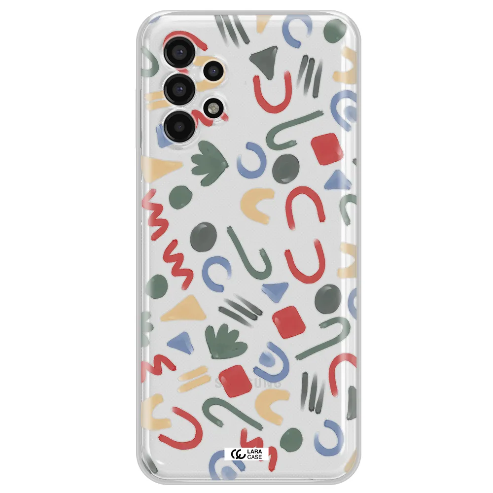 a pattern of colorful shapes Samsung A13 4g Clear TPU Case