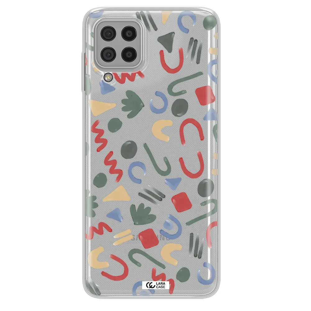 a pattern of colorful shapes Samsung A22 4g Clear TPU Case