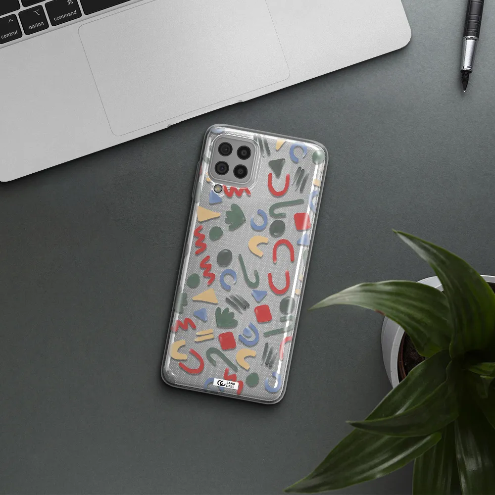 a pattern of colorful shapes Samsung A22 4g Clear TPU Case