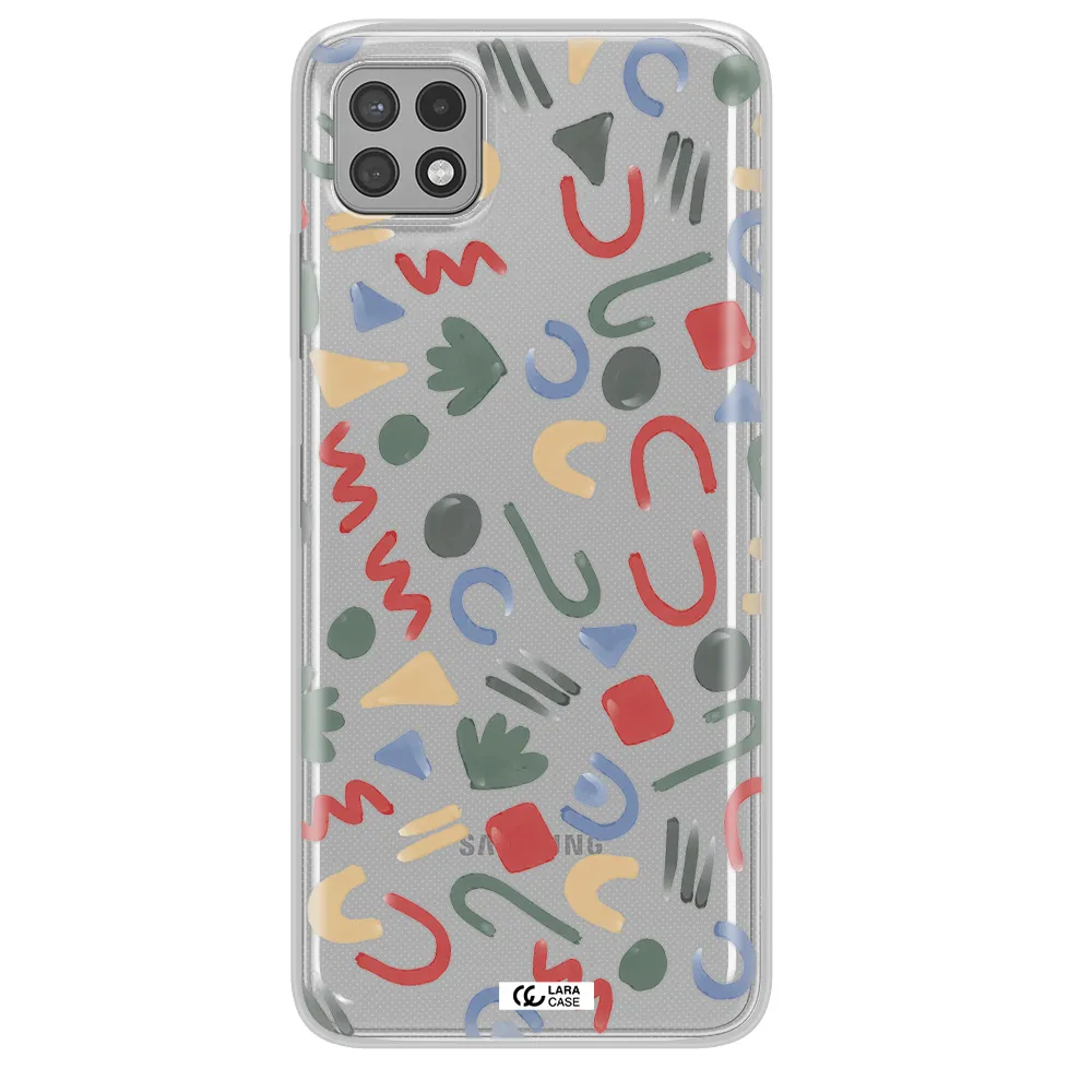 a pattern of colorful shapes Samsung A22 5g Clear TPU Case