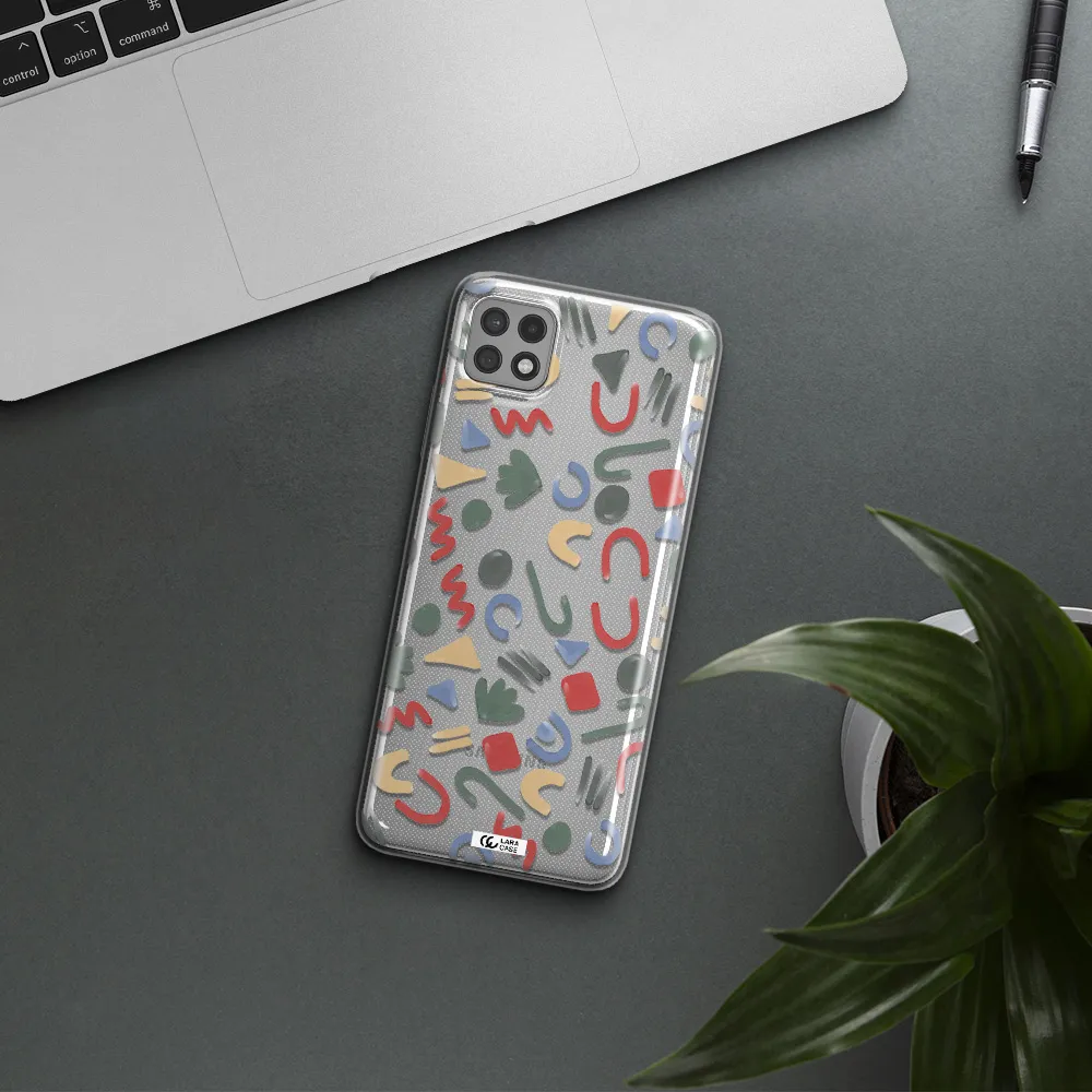 a pattern of colorful shapes Samsung A22 5g Clear TPU Case
