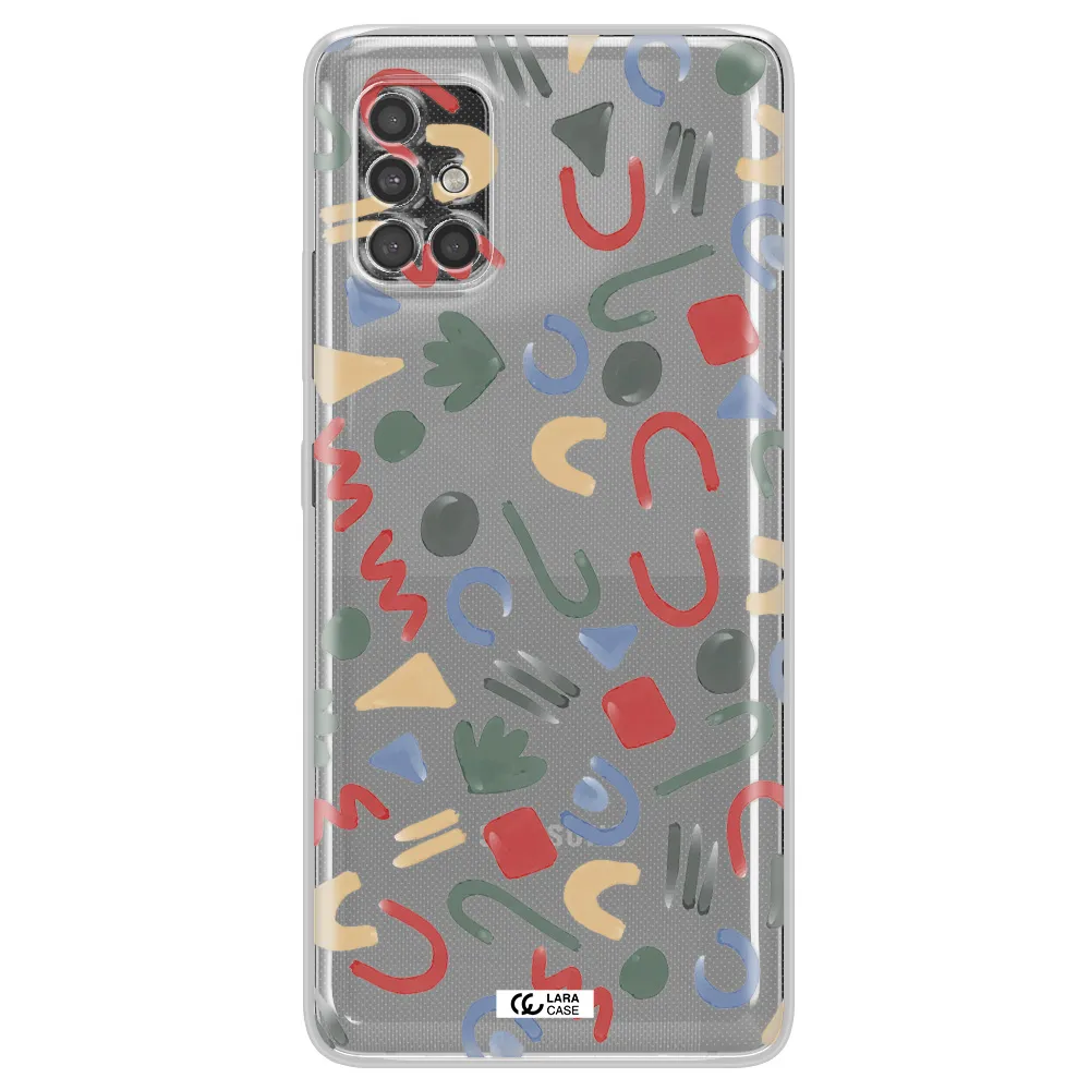 A Pattern Of Colorful Shapes Samsung A40S Clear Tpu Case