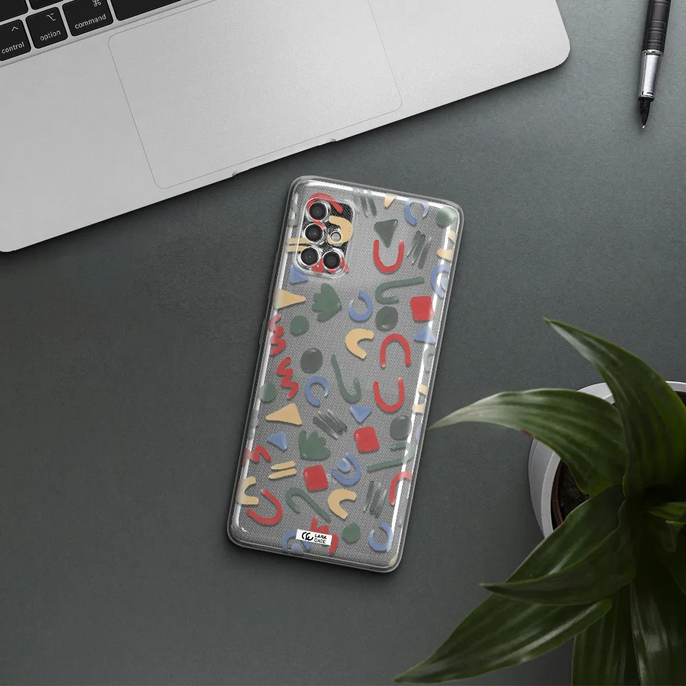 A Pattern Of Colorful Shapes Samsung A40S Clear Tpu Case