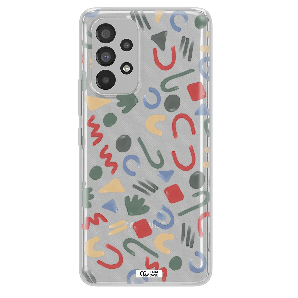 a pattern of colorful shapes Samsung A53 Clear TPU Case